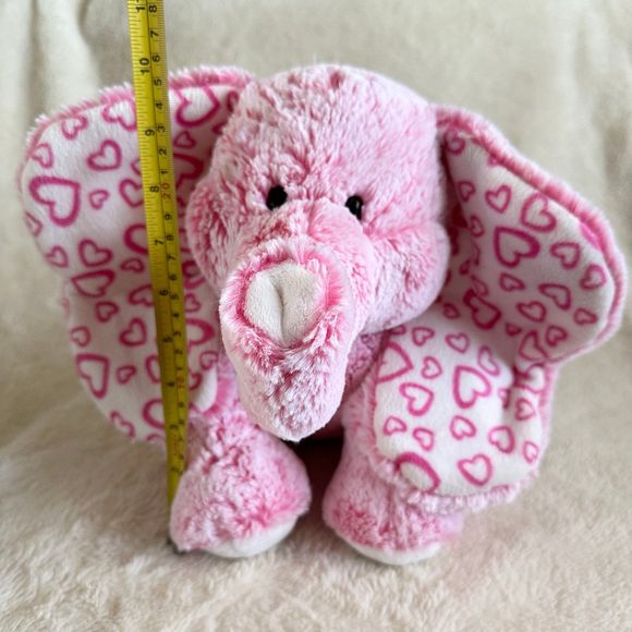 Aurora Pink Hearts Ears Elephant 10” Lots of Love Valentines Plush Stuffed Toy - Picture 6 of 6